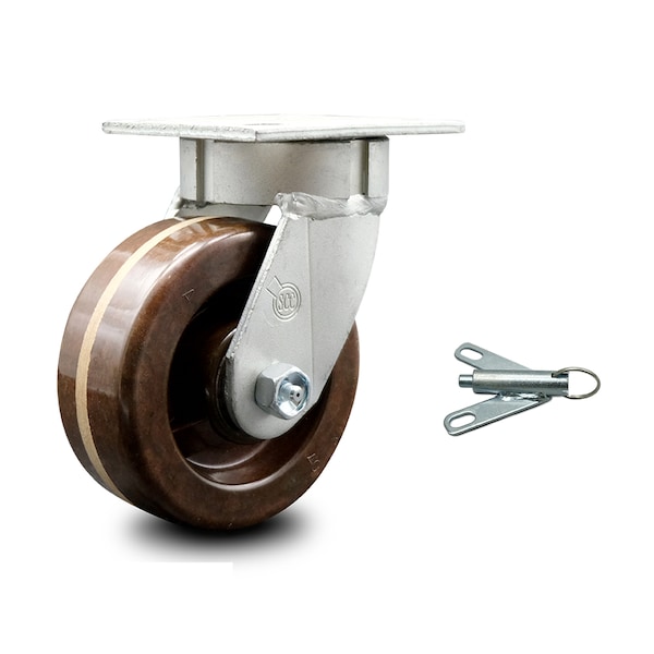 5 Inch Kingpinless High Temp Phenolic Wheel Swivel Caster with Swivel Lock SCC